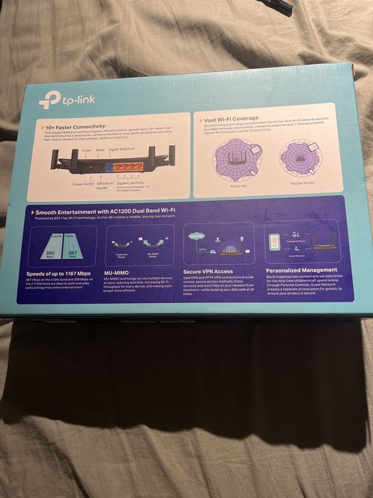 Wi-Fi Router tp-link AC1200 Archer A6 Full Gigabit | Dual Band