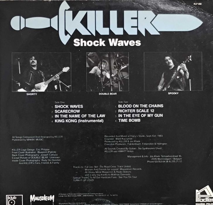 KILLER- Shock Waves RLP 008 płyta winylowa z1985 roku.