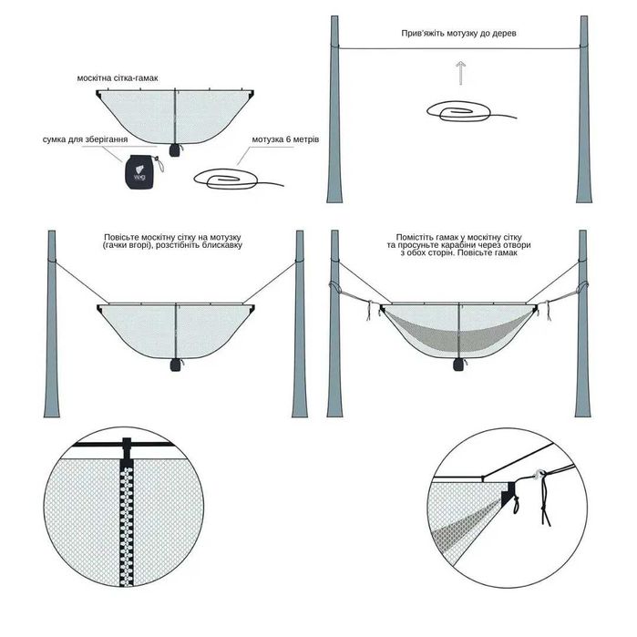 Сітка москітна для гамака WCG 320х140 см