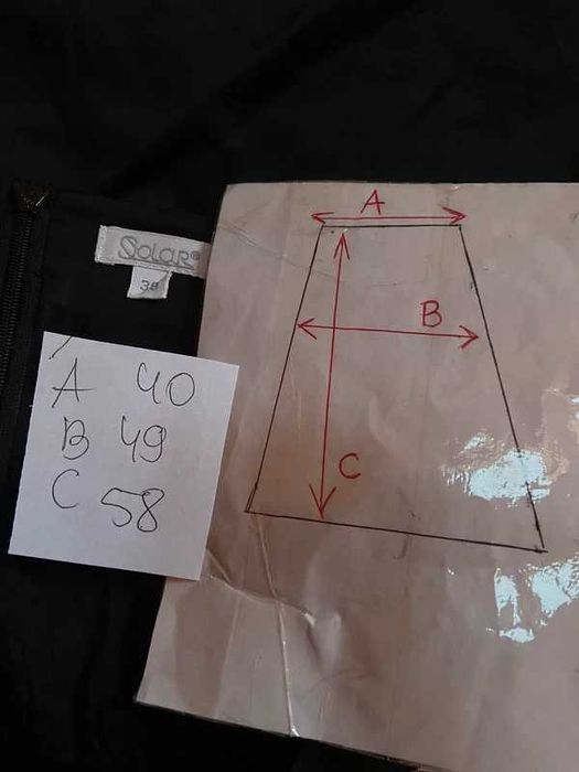 Solar sliska jak satyna m s 38 spodnica olowkowa basic czarna midi