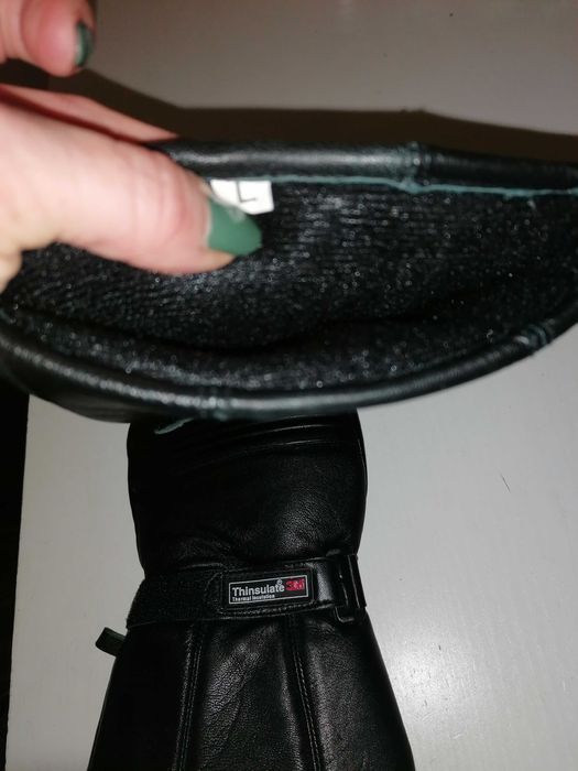 Thinsulate luvas em pele de motard