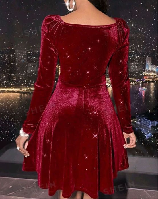 Vestidos vemelhos em veludo tam M & tam S marca SHEIN usados 1 vez
