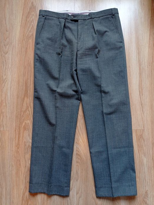 Szary komplet garnitur marynarka spodnie garniturowe XL elegancki frak