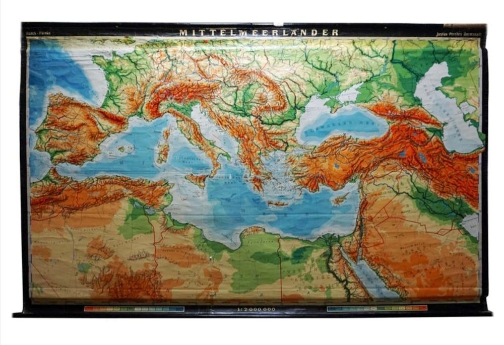 Mapa antigo Mediterrâneo