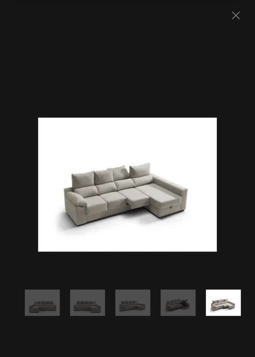 Chaise longue com arrumação PALA reversível 4 lugares vison