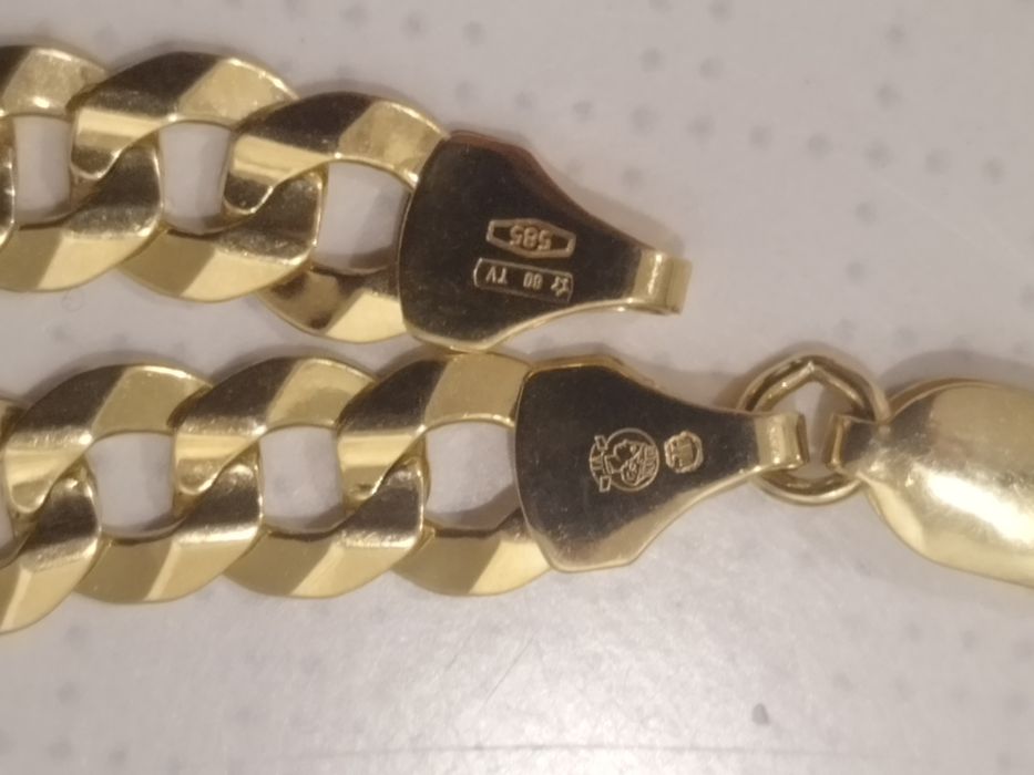 Nowa piękna złota bransoletka pancerka 585 14k 9.79gr 21.5 unikat!!