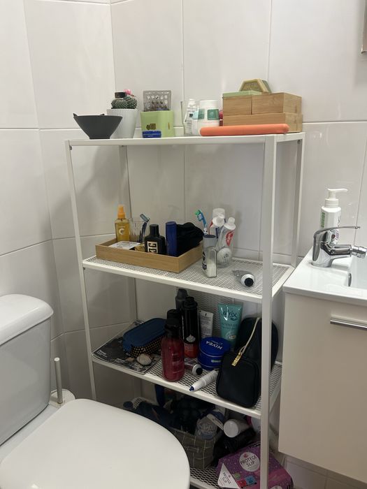 Estante Metálica Branca 4 Níveis para Casa de Banho