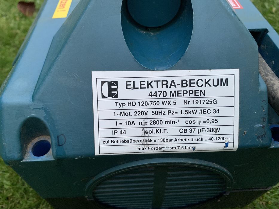 Myjka cisnieniowa Elektra Beckum HD 120/750WX5