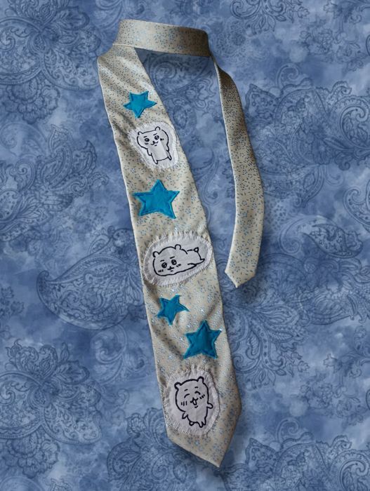 Uroczy handmade krawat z chiikawa