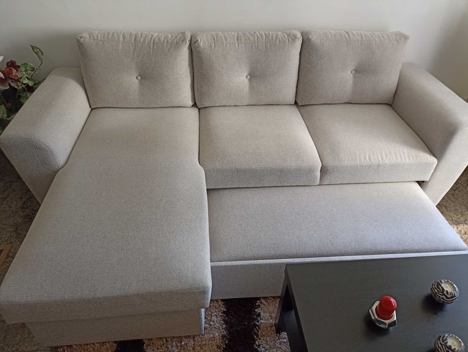 Sofá Chaise Longue, com Cama e Gavetão