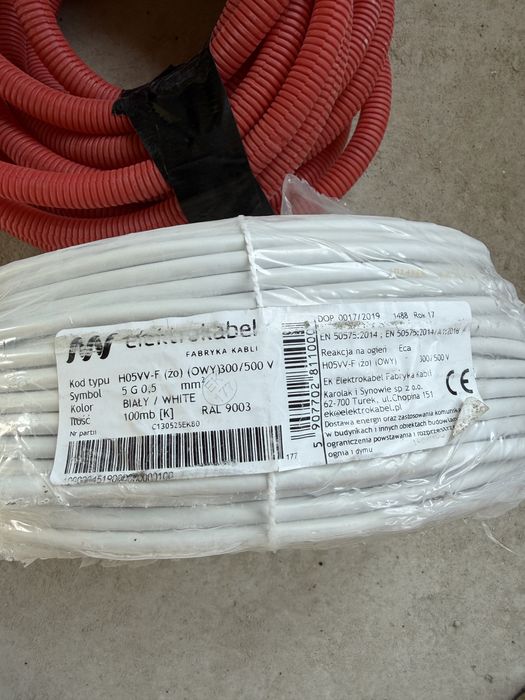 Przewód 5G x 0,5mm2 OWY H05VV - F linka