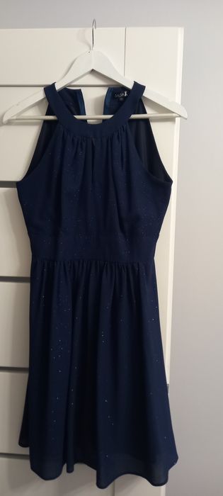 Sukienka damska granatowa brokat