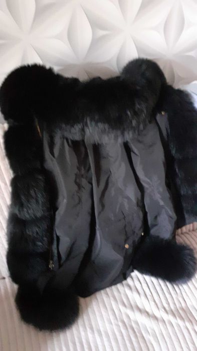 Kurtka parka z futrem lisa