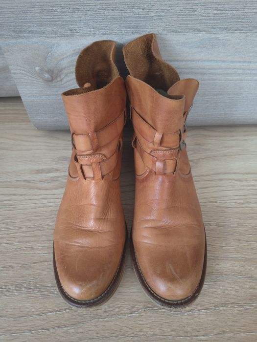 Buty kowbojki brązowe rude skóra naturalna r. 40