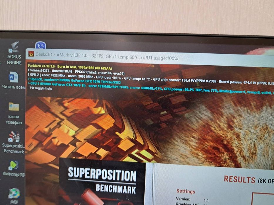 Видеокарта MSI GTX GAMING 1070 Ti 8GB КАК НОВАЯ! пломба и другие