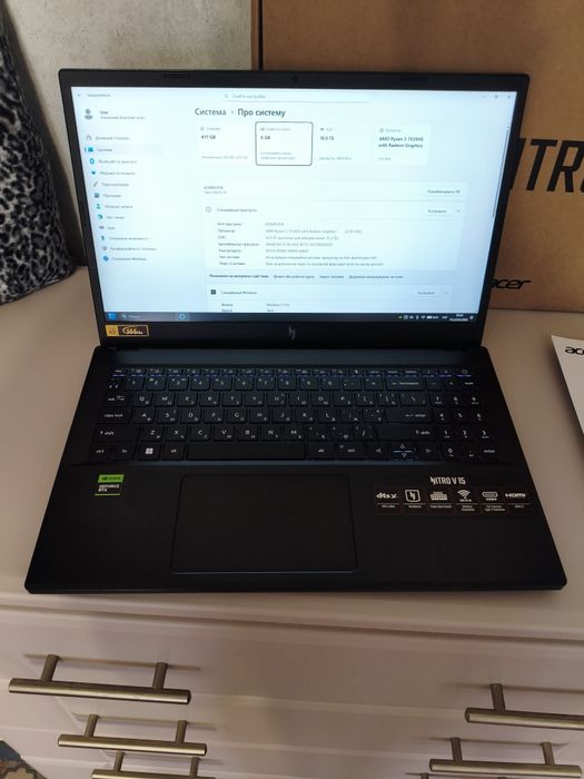 Acer NitroV RTX 4050 6GB•Ryzen 5 7535HS•16GB DDR5/512GB SSD • 144 Hz