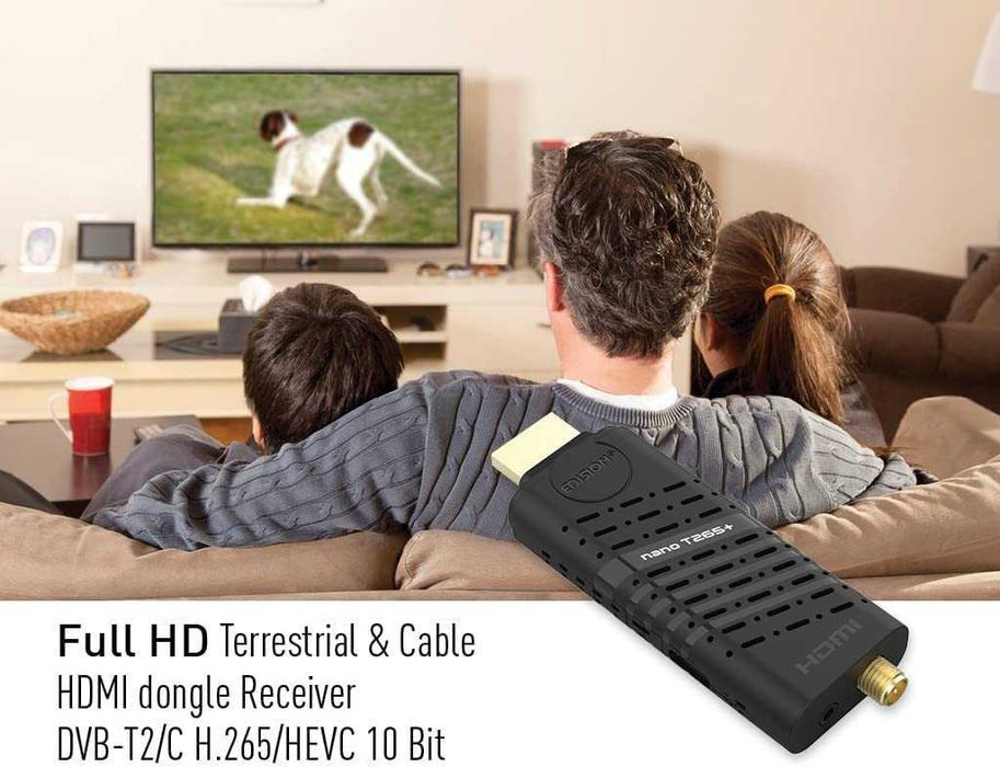 Edision NANO T265+ tuner DVB-T2 HEVC HDMI USB 2w1 mini rozmiar WIFI