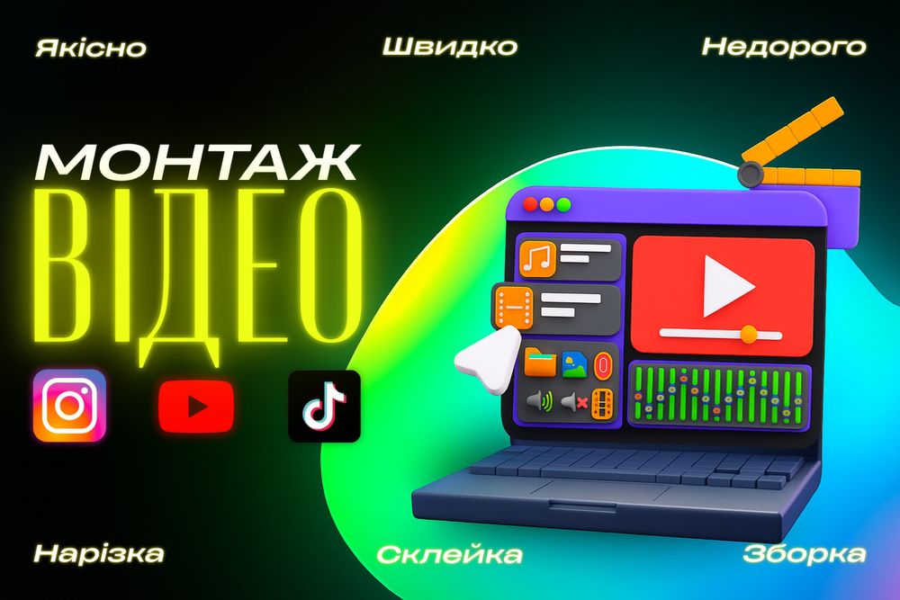 Монтаж видео! Ютуб, Тик Ток, Инстаграм !