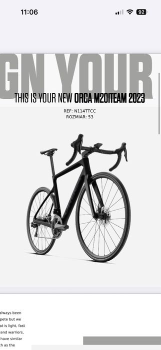 Rower szosowy Orbea Orca M20i Team Custom myO di2 r53
