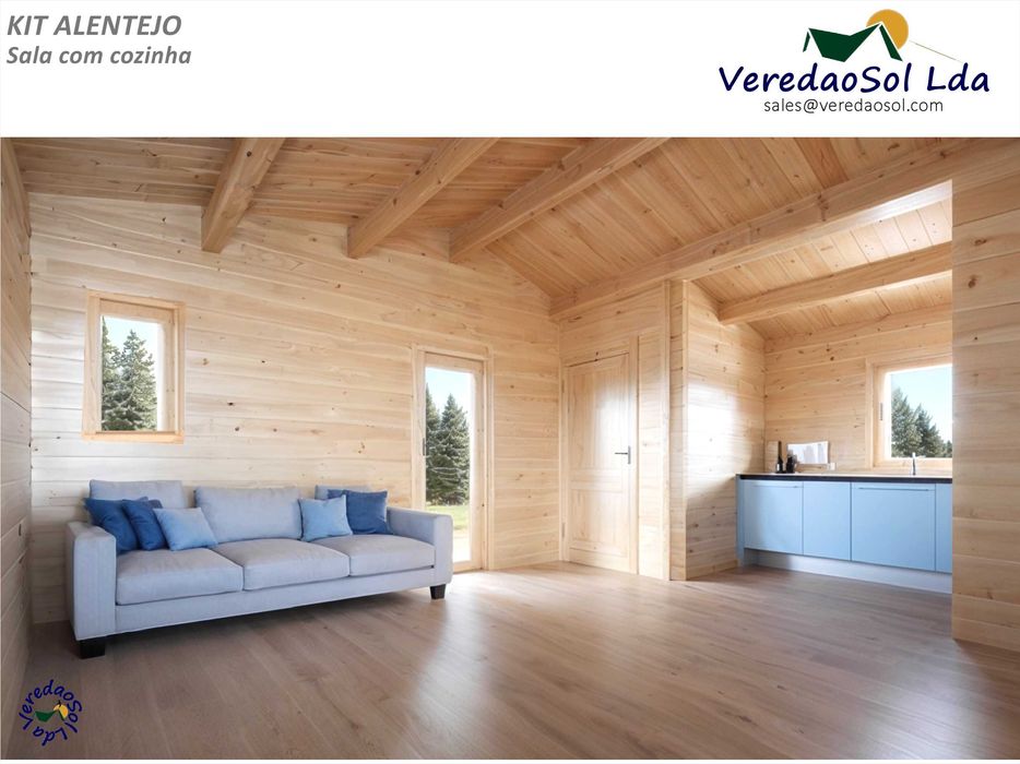 Casa madeira ALENTEJO - Almeria 44mm T2 - 59m² - Preço Fábrica!