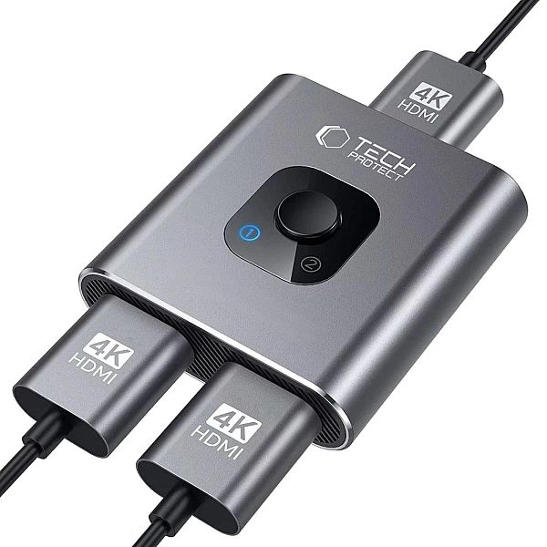 Adapter Tech-Protect HB07 HUB Adapter 2w1 HDMI 4K 60HZ - szary