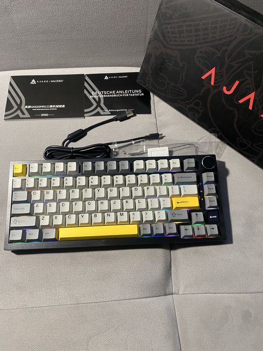 Без предоплати! Клавіатура Ajazz Ak820 pro Blak/Cray/Yellow