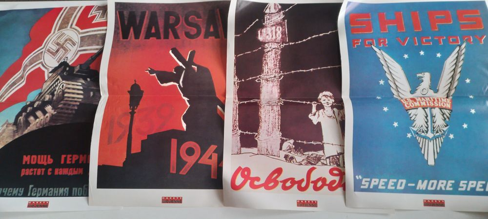 Plakaty Propagandowe z Gazet wojennych zestaw ponad 40 sztuk