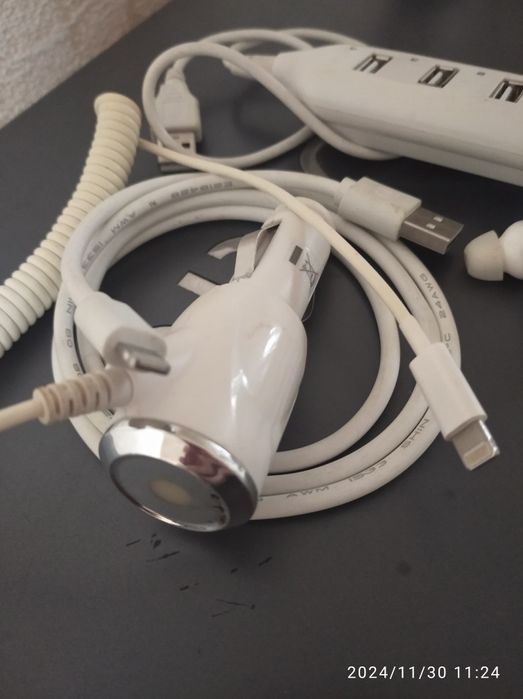 Кабель зарядки, зарядное 12в  usb хаб.