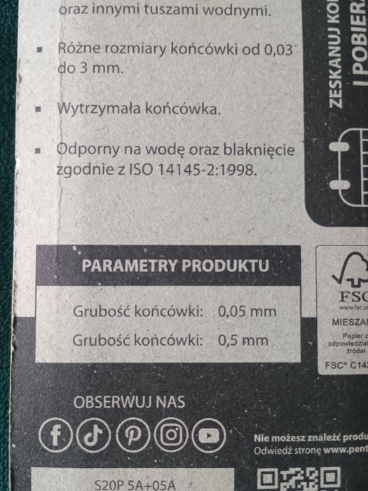 Pentel cienkopis kalibrowany