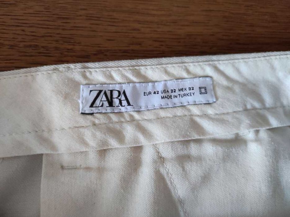 Zara spodnie comfort casual dżinsowe letnie damskie  bawełniane safari