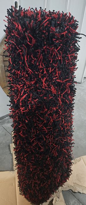 Tapete Shaggy Preto e Vermelho – 120 x 160 cm