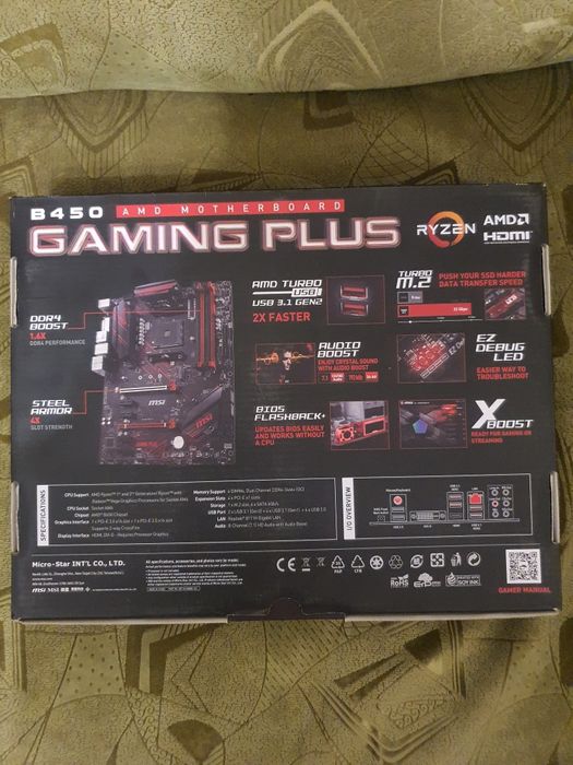 Продам материнскую плату MSI B450 Gaming plus