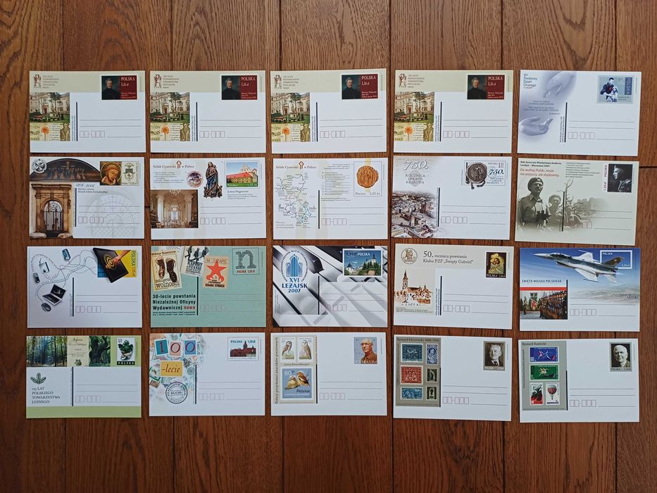 Kartki pocztowe - całostki - 2007 rok - 20 sztuk