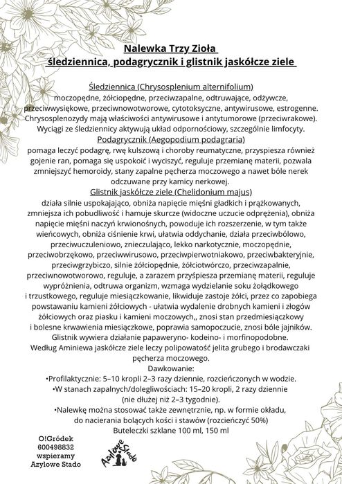 zestaw zdrowotny-enzymy, tinctury, mazidło