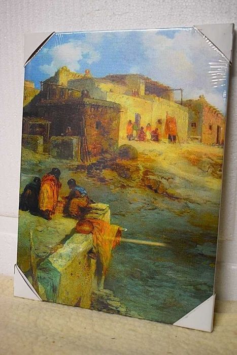 Thomas Morgan - ,,An Indian Pueblo' '1908 , reprodukcja