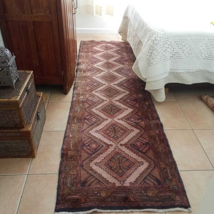 Tapete Persa Feito à Mão em Lã – 273 × 80 cm – Provável Hamadan