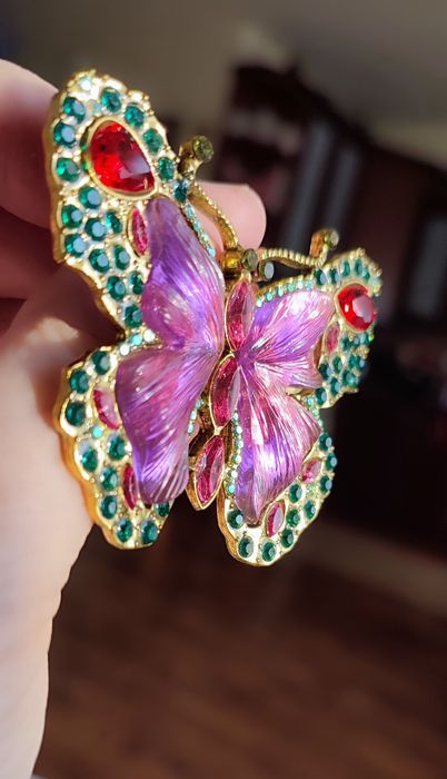 Wielobarwny motyl - broszka