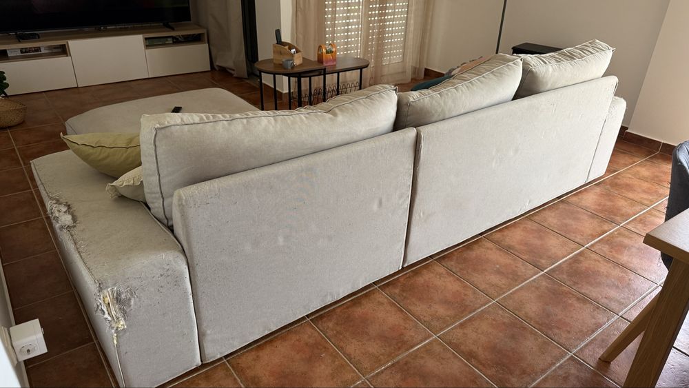Sofá com chaise lounge