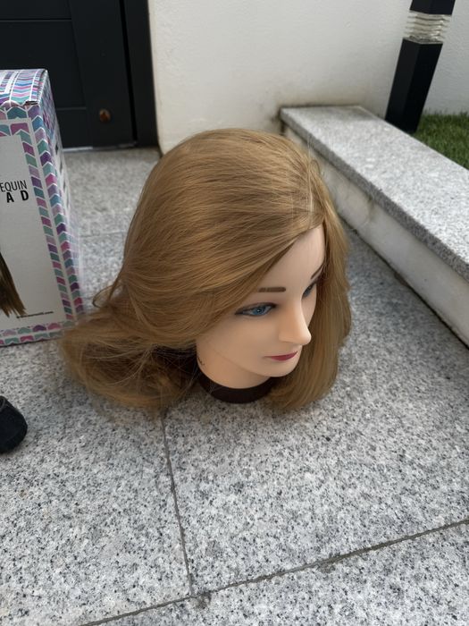 3 Cabeças de Manequim para Treino de Corte de Cabelo e Barbeiro Tripé