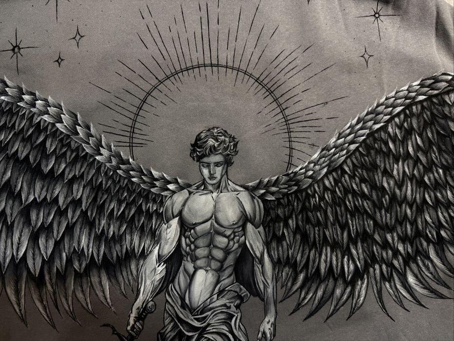 Кастомне худі “Lucifer Angel” | Ручний розпис | Нове | M