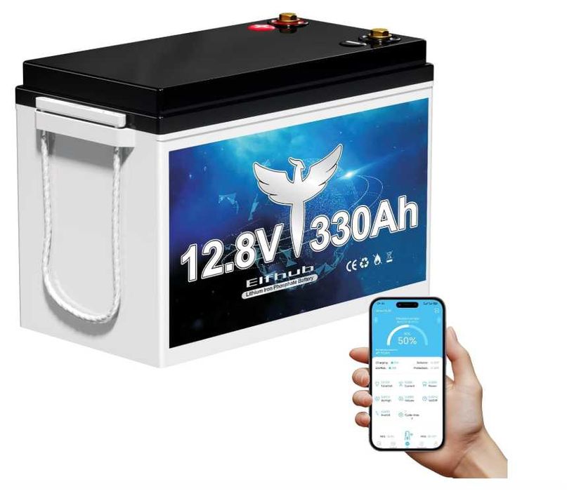 АКБ ELFHUB Lifepo4 330A 12V 200A BMS 15000+ Циклів 4.2кВт Bluetooth