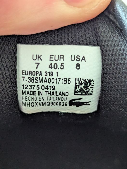 Оригинальные мужские кроссовки Lacoste EUROPA 319 1 SMA 7-38SMA00171B5. р40,5