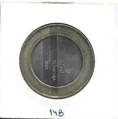 Eslovénia - -  3 Euros - 2021 - - - 300º Aniversário do Estado - Moeda