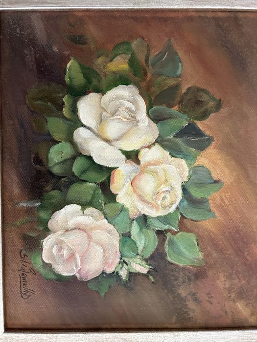 Quadro rosas brancas