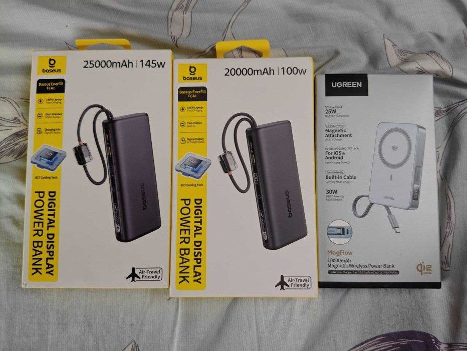 Павербанки нові Baseus / 100W / 145W , залишки 20000/25000 mAh