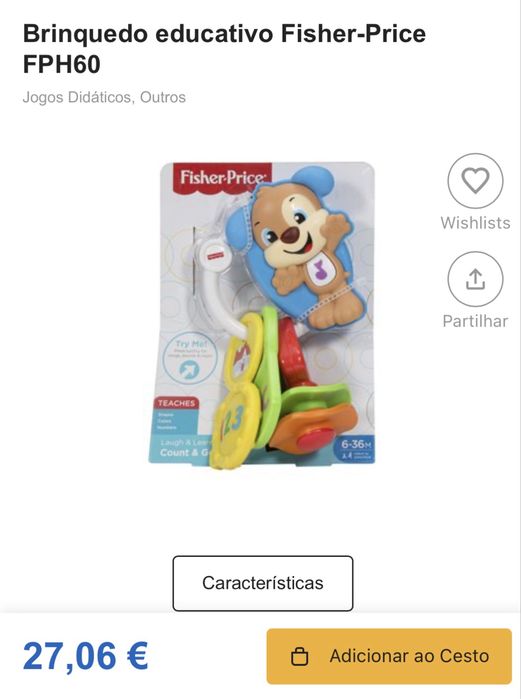 Mordedor chaveiro o Cachorro da Fisher Prica brinquedo interativo som e luz