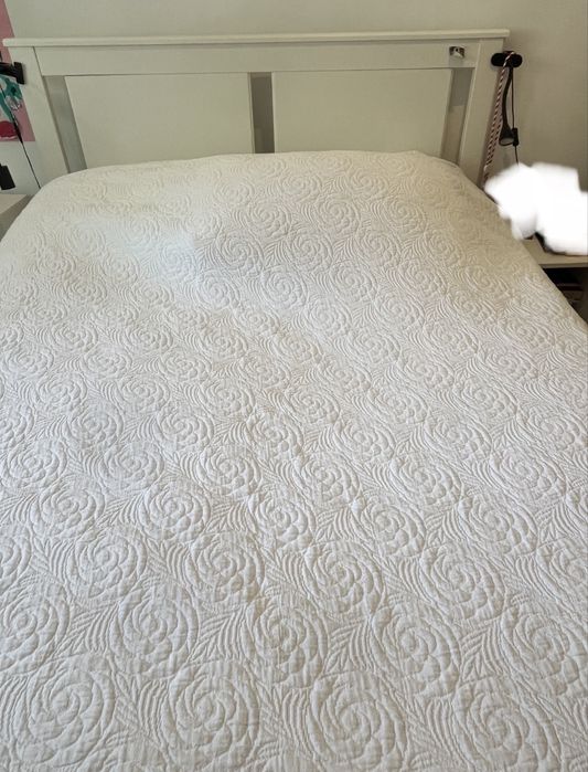 Cama casal SONGESAND Estrutura cama, branco, 160x200 cm
