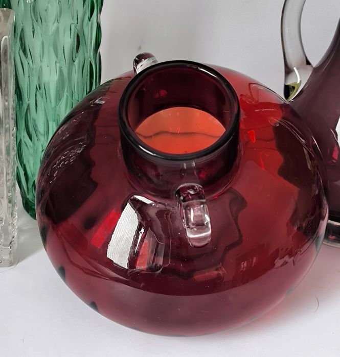 Wazon Tarnowiec duży Jaś piękne stare kolorowe szkło