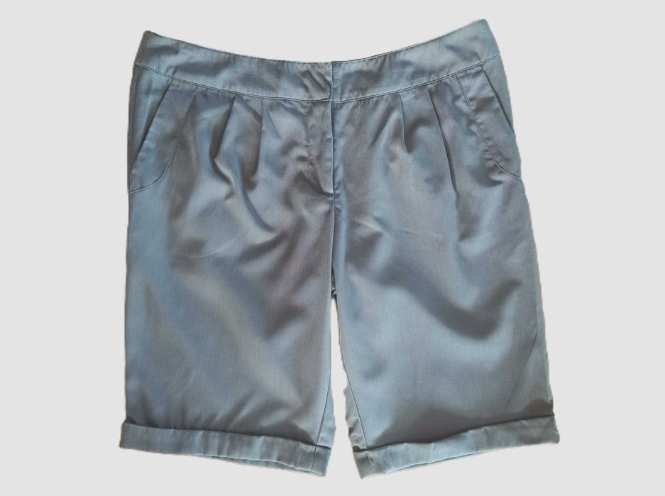 Eleganckie krótkie spodenki bermudy szare Bonprix L/40 XL/42
