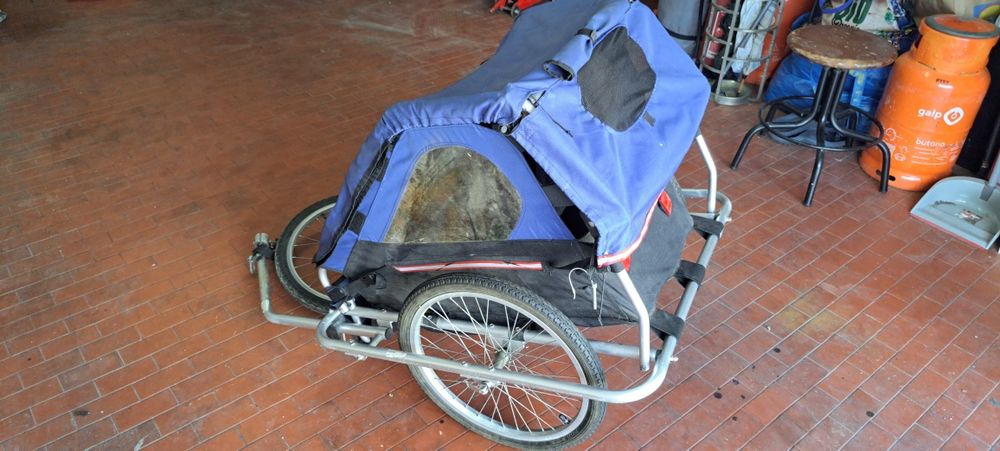 Reboque infantil para bicicleta  2 lugares + roda suplente